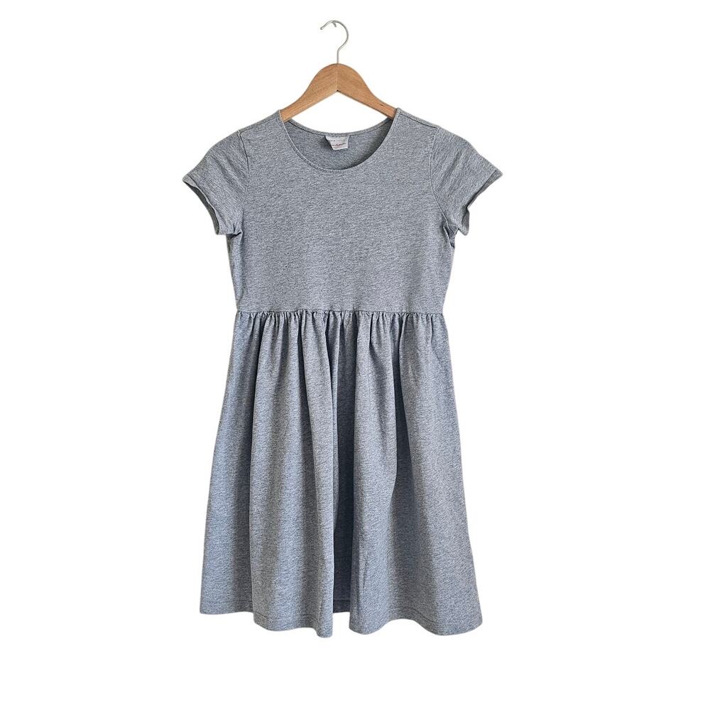 Hanna Andersson Girls Short Sleeve Play Dress Gray US 14-16